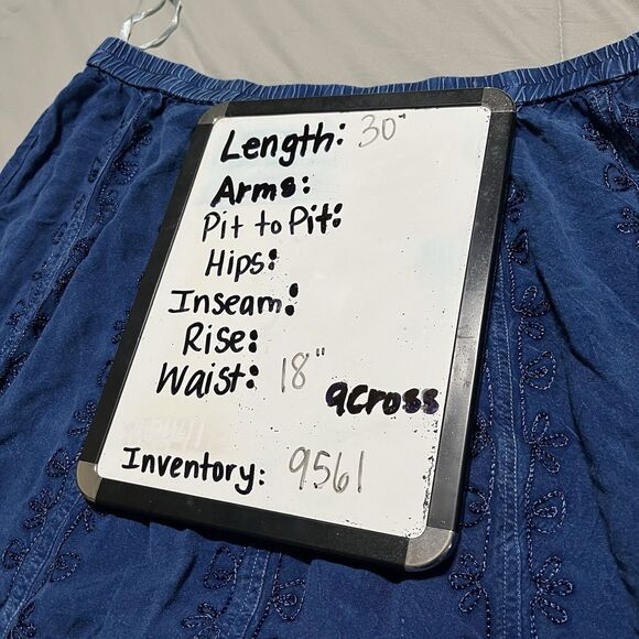 Studio West Blue Handkerchief Boho Lace Hem Midi Skirt Western Womens Size XL - Picture 11 of 11